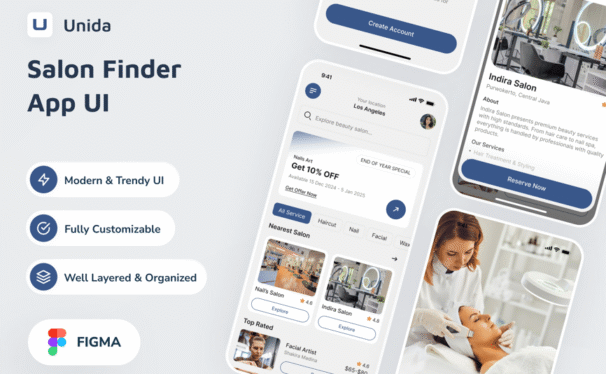 沙龙Finder应用APP UI KIT (FIG)