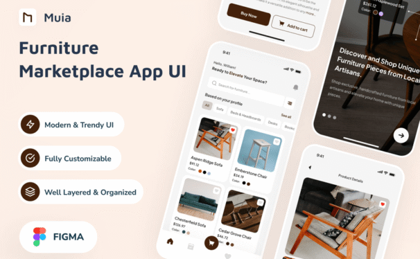 家具市场应用APP UI KIT (FIG)
