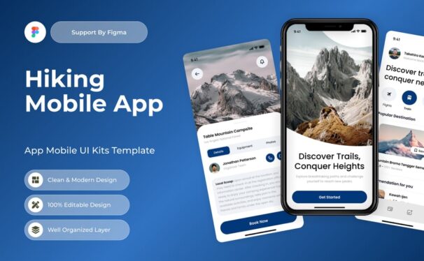 徒步远足移动应用APP UI KIT (FIG)