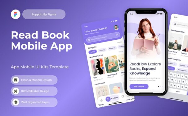 阅读书籍移动应用APP UI KIT (FIG)