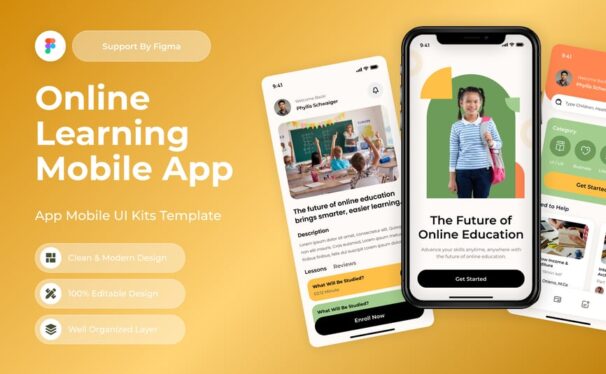 在线学习移动应用APP UI KIT (FIG)