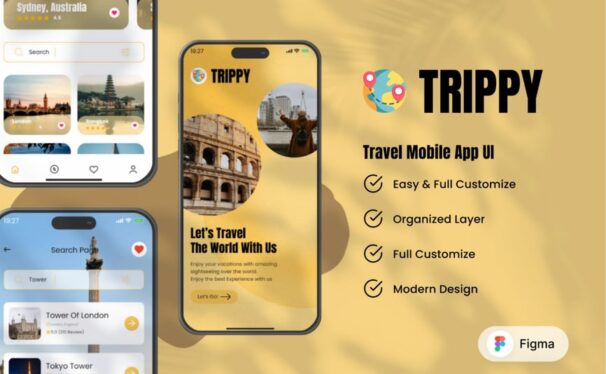旅行移动应用APP UI KIT (FIG)