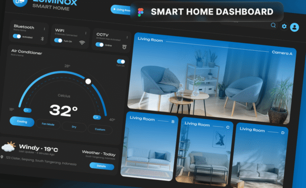 智能家居仪表板网页UI模板 (FIG,PNG)