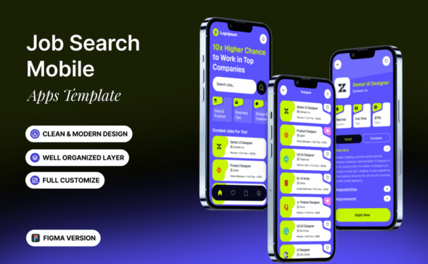 求职手机应用APP UI KIT (FIG)