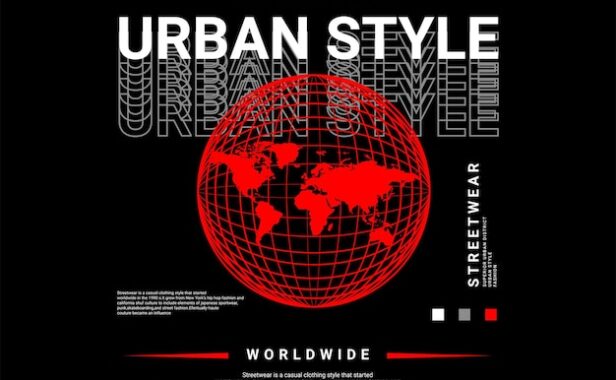 红色网格地球印花图案服饰设计矢量素材[eps]