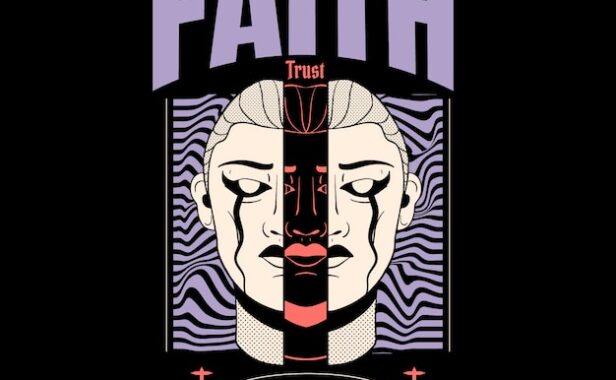 分裂头部印花图案服饰设计矢量素材[ai,eps]