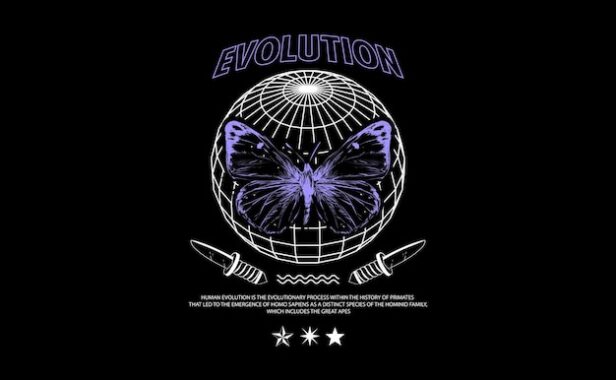 蝴蝶地球街头服饰城市时尚服装创意设计印花图案[eps]