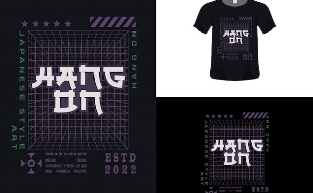 日系立体风格服装印花T恤/连帽衫图案素材[eps]