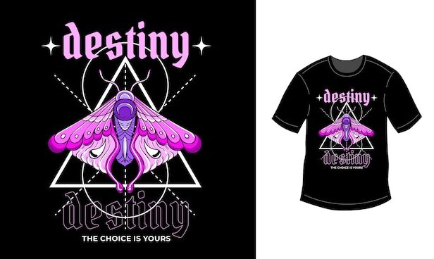 昆虫手绘设计插画街头服饰T恤图案素材[ai,eps]