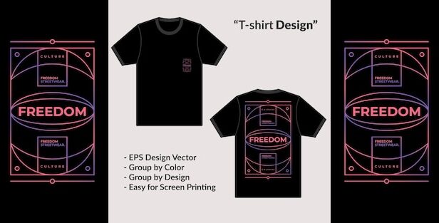 几何形状自由概念T恤服装图案素材[eps]