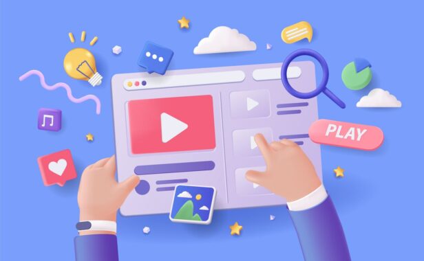 视频播放器-3D插图 (AI,EPS,JPG,PNG,SVG)