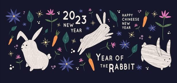 2023年兔年新年横幅Banner设计素材[eps]