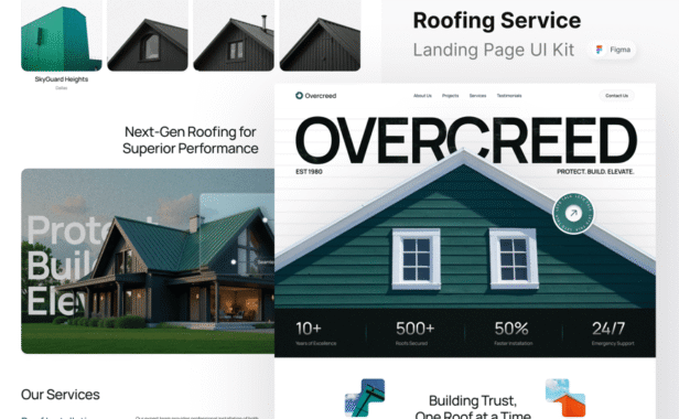 屋面服务着陆页网页模板 (FIG)