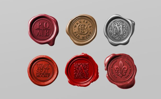 蜡密封PSD模型套件–6溶解邮票样机 (PSD)