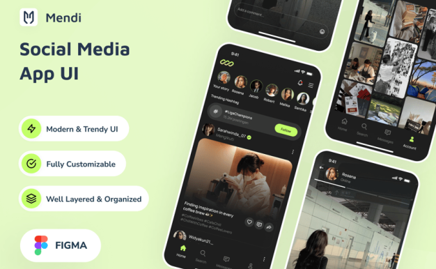 社交媒体应用APP UI KIT (FIG)