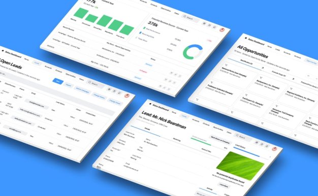 销售CRM平台，领导仪表板B2B Web应用程序UI (FIG,XD,SVG,SKETCH,PSD)