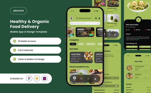 食品外卖派送应用APP UI KIT (FIG,SKETCH,XD)