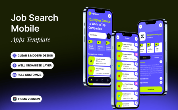 求职手机应用APP UI KIT (FIG)