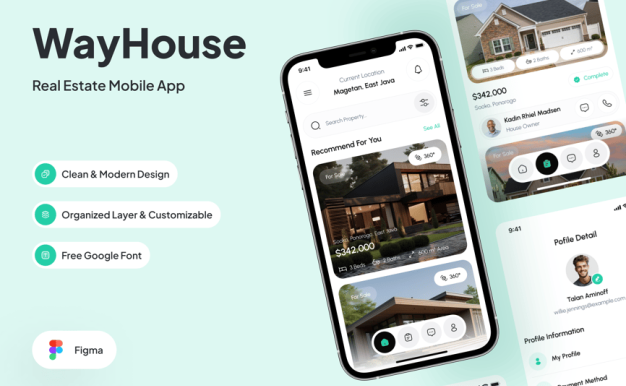 家庭房产列表应用APP UI KIT (FIG)