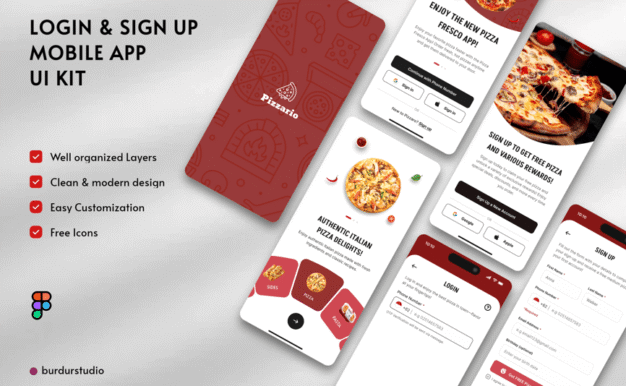 登录并注册移动应用APP UI KIT (FIG)