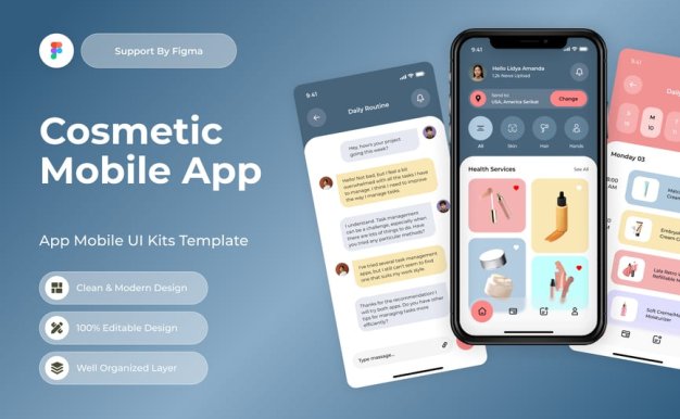 化妆品移动应用APP UI KIT (FIG)