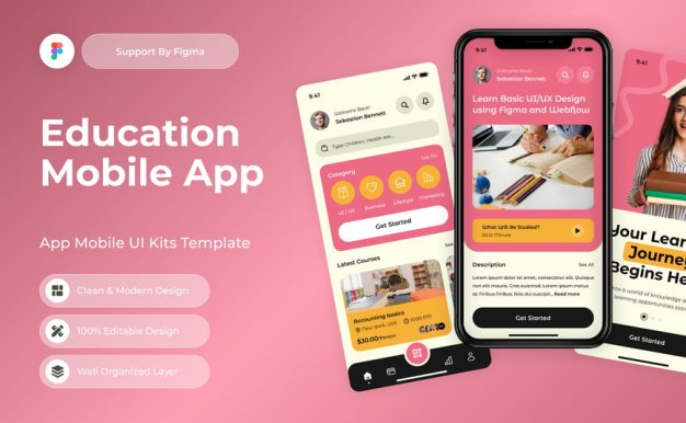 教育移动应用APP UI KIT (FIG)