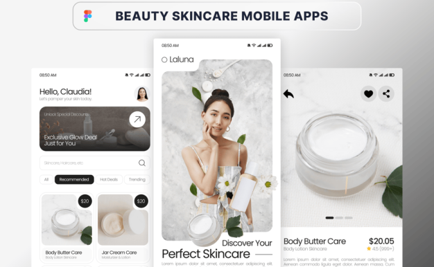 美容护肤手机应用APP UI KIT (FIG,PNG)