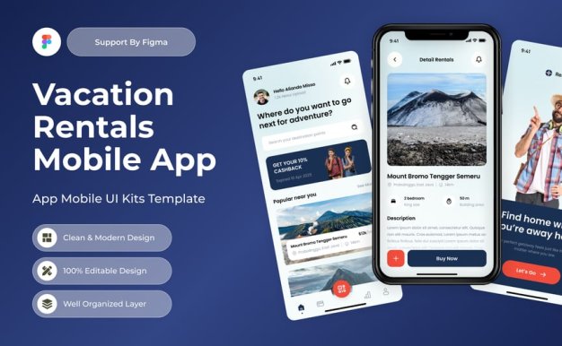 度假租赁移动应用APP UI KIT (FIG)