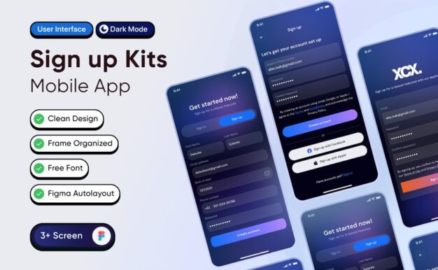 注册套件移动应用APP UI KIT (FIG)