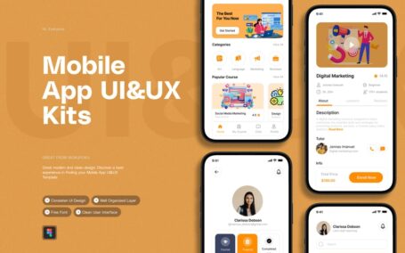 学习应用程序 – 移动应用APP UI KIT (FIG)