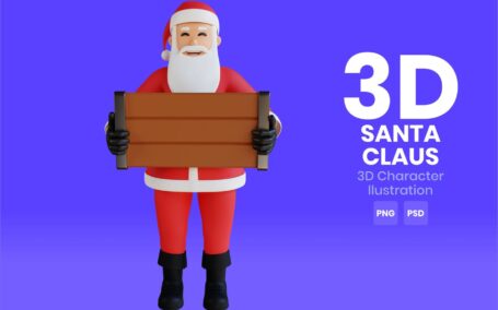 圣诞老人3D角色插画(PNG,PSD)