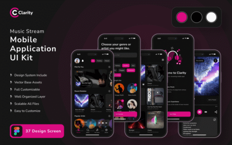 音乐流媒体移动 UI 套件 (FIG)