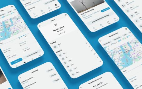 天气预报、警报、地图和气候统计应用APP UI KIT (FIG,PSD,SKETCH,SVG,XD)