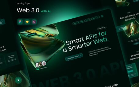 具有 AI 着陆页面的 Web 3.0 UI模板 (FIG,SKETCH,XD)