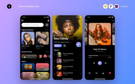 播客移动APP UI KIT (SKETCH,FIG,XD)