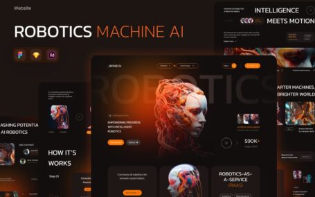 机器人 AI网页模板 (FIG,SKETCH,XD)