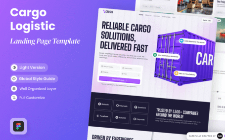 货物物流着陆页网页模板 (FIG)