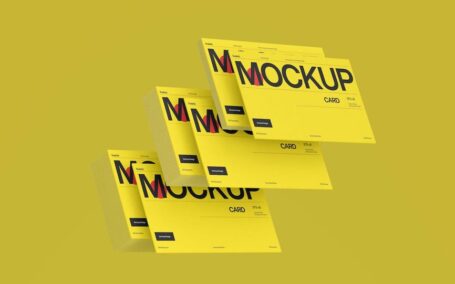 堆叠的名片模型样机 (PSD)