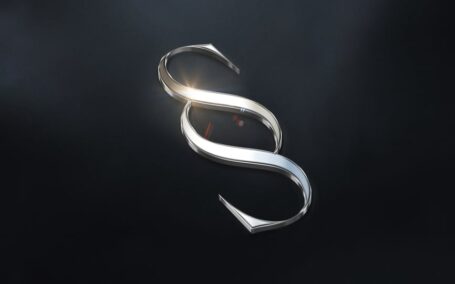 3D 镀铬徽标模型样机 (PSD)