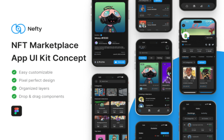 NFT 市场应用 APP UI Kit (FIG)