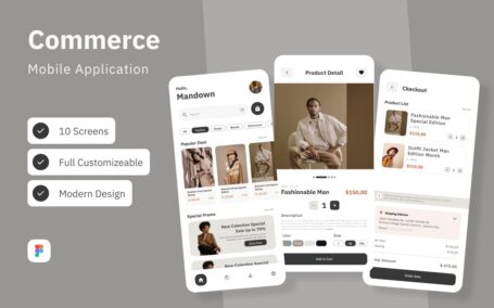 浅色电商移动应用APP UI KIT (FIG)