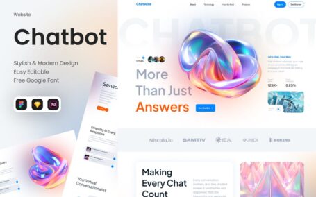 聊天机器人人工智能网站 (FIG,SKETCH,XD)