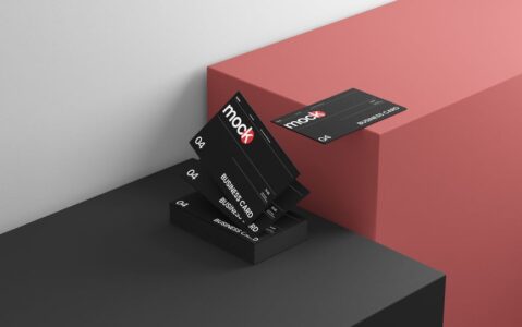 优雅的名片模型样机 (PSD)