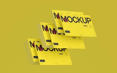 堆叠的名片模型样机 (PSD)