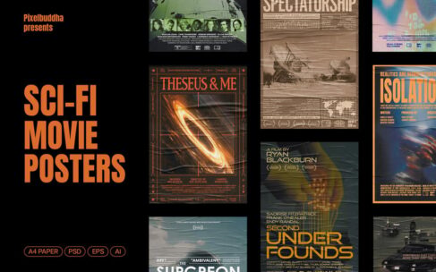 科幻电影海报样机 (AI,EPS,PSD)