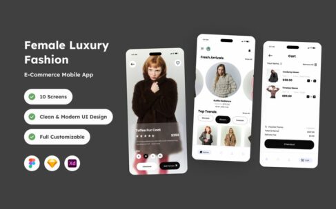 奢侈品时尚电子商务移动应用APP UI KIT (FIG,SKETCH,XD)