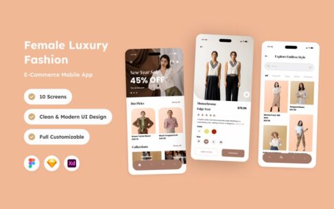 奢华时尚电子商务移动应用APP UI KIT (FIG,SKETCH,XD)