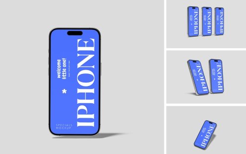 iPhone模型手机样机 (PSD,PDF)