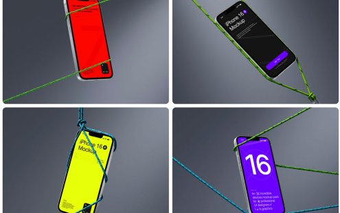 [3.7GB] 捆绑广告创意的iPhone 16e手机样机合集（PSD,Fig,Sketch）