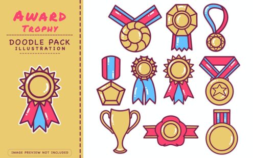 矢量奖牌插画 (AI,EPS,JPG,PNG)